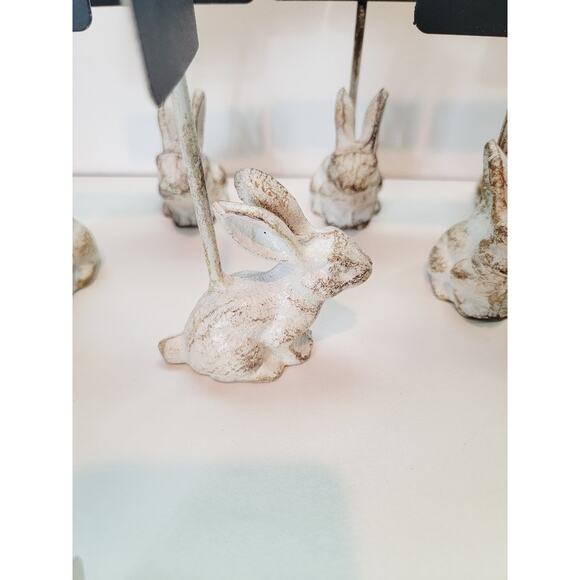 Bunny Rabbit Dinner Place Card Holders Set of‎ 7 Country French Farmhouse - Picture 6 of 10